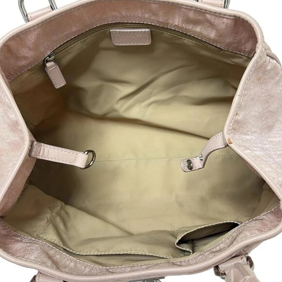 Auth DIOR/ChristianDior Lovely - Pink Nylon Leather Tote Bag - Picture 5 of 10